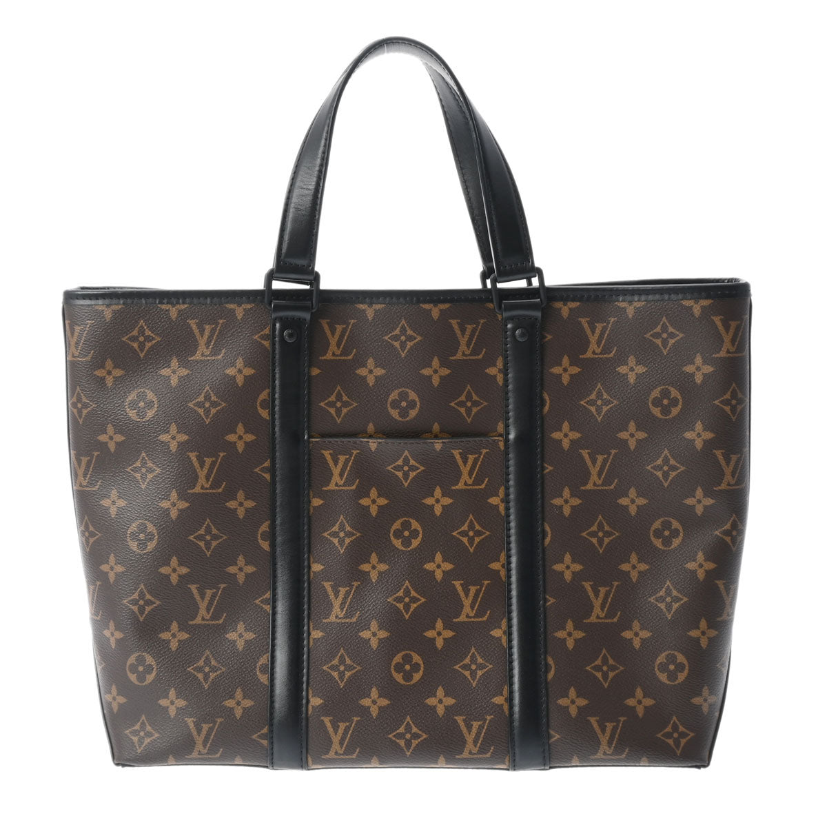 LOUIS VUITTON ルイヴィトン モノグラム マカサー ウィークエンド トート PM ブラウン/黒 M45734 メンズ モノグラムキャンバス  トートバッグ Aランク 中古 銀蔵