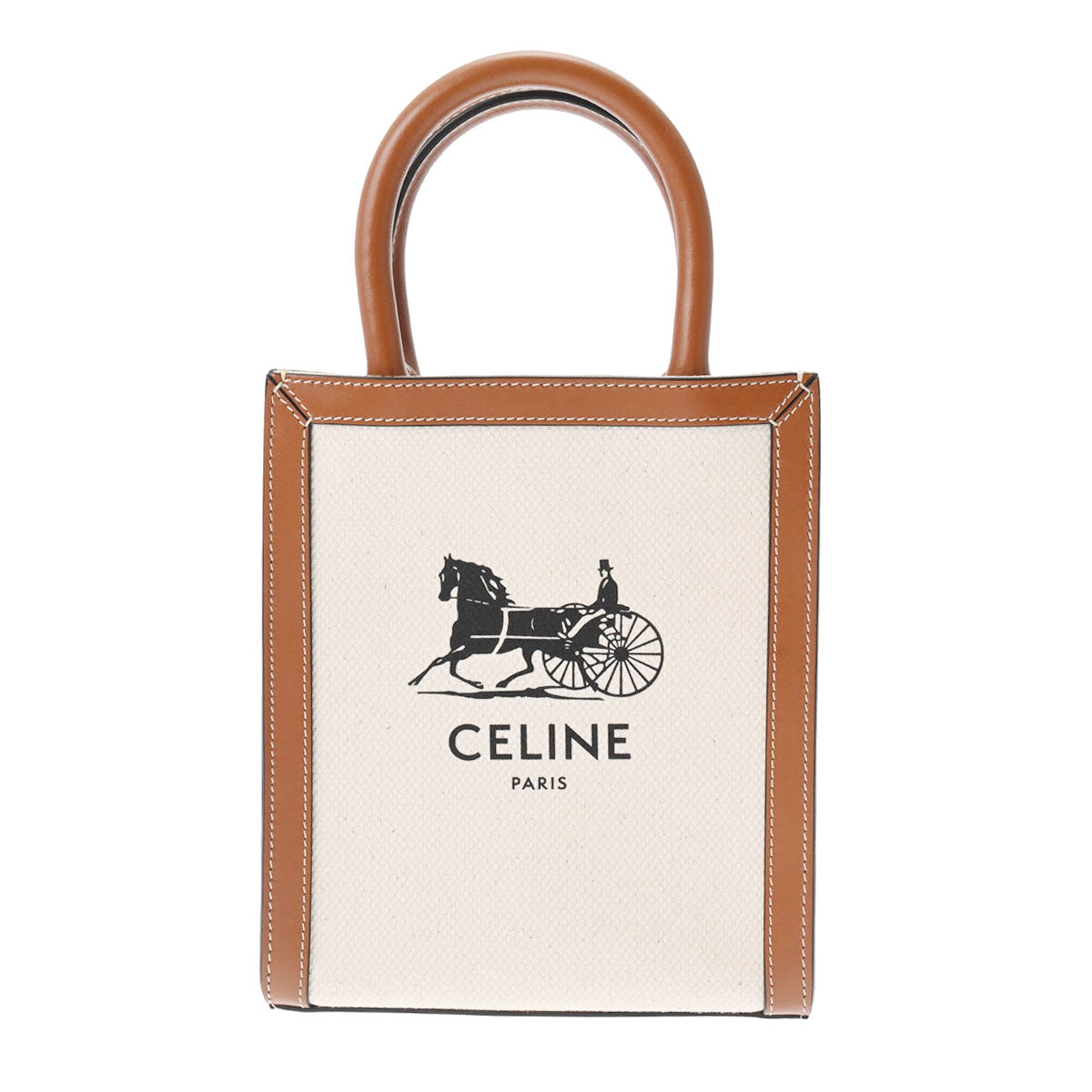 CELINE セリーヌ スモールバーティカルカバ ブラウン 192082 レディース キャンバス レザー 2WAYバッグ Aランク 中古 - 日本製得価