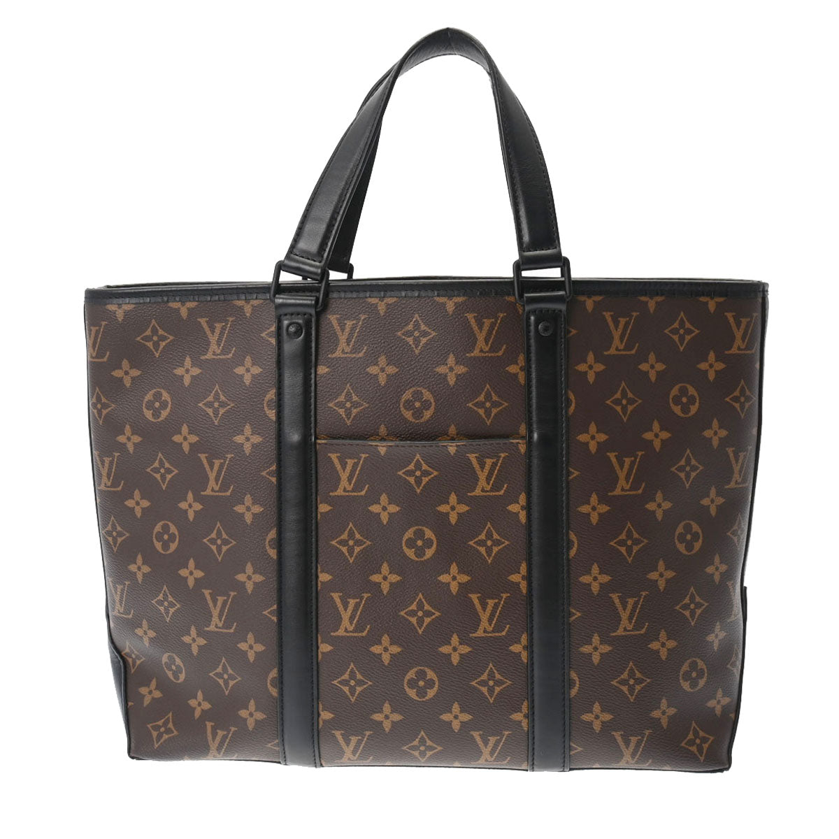 LOUIS VUITTON ルイヴィトン モノグラム マカサー ウィークエンド トート GM 2WAY ブラウン/黒 M45733 メンズ  モノグラムキャンバス トートバッグ Aランク 中古 銀蔵