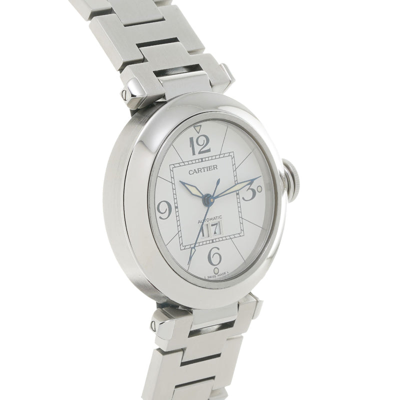 CARTIER カルティエ パシャC ビッグデイト W31055M7 メンズ SS 腕時計 自動巻き 白文字盤 Aランク 中古 銀蔵