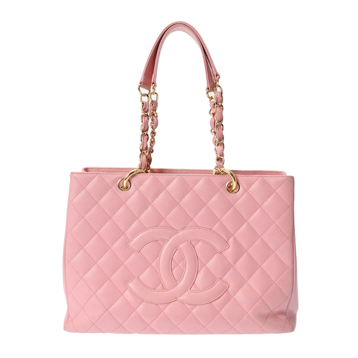 CHANEL シャネル GST グランドショッピングトート ピンク ゴールド金具 A50995 レディース キャビアスキン トートバッグ Bランク  中古 - コット型