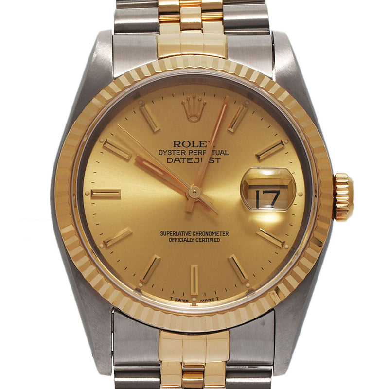 ROLEX ロレックス デイトジャスト 16233 メンズ YG/SS 腕時計 自動巻き ゴールド文字盤 Aランク 中古 銀蔵