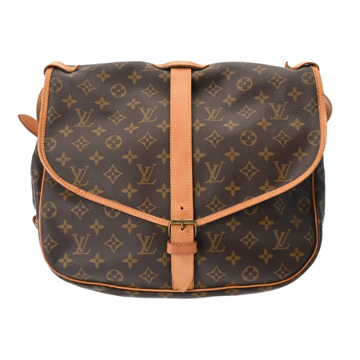 LOUIS VUITTON ルイヴィトン モノグラム ソミュール 35 ブラウン 