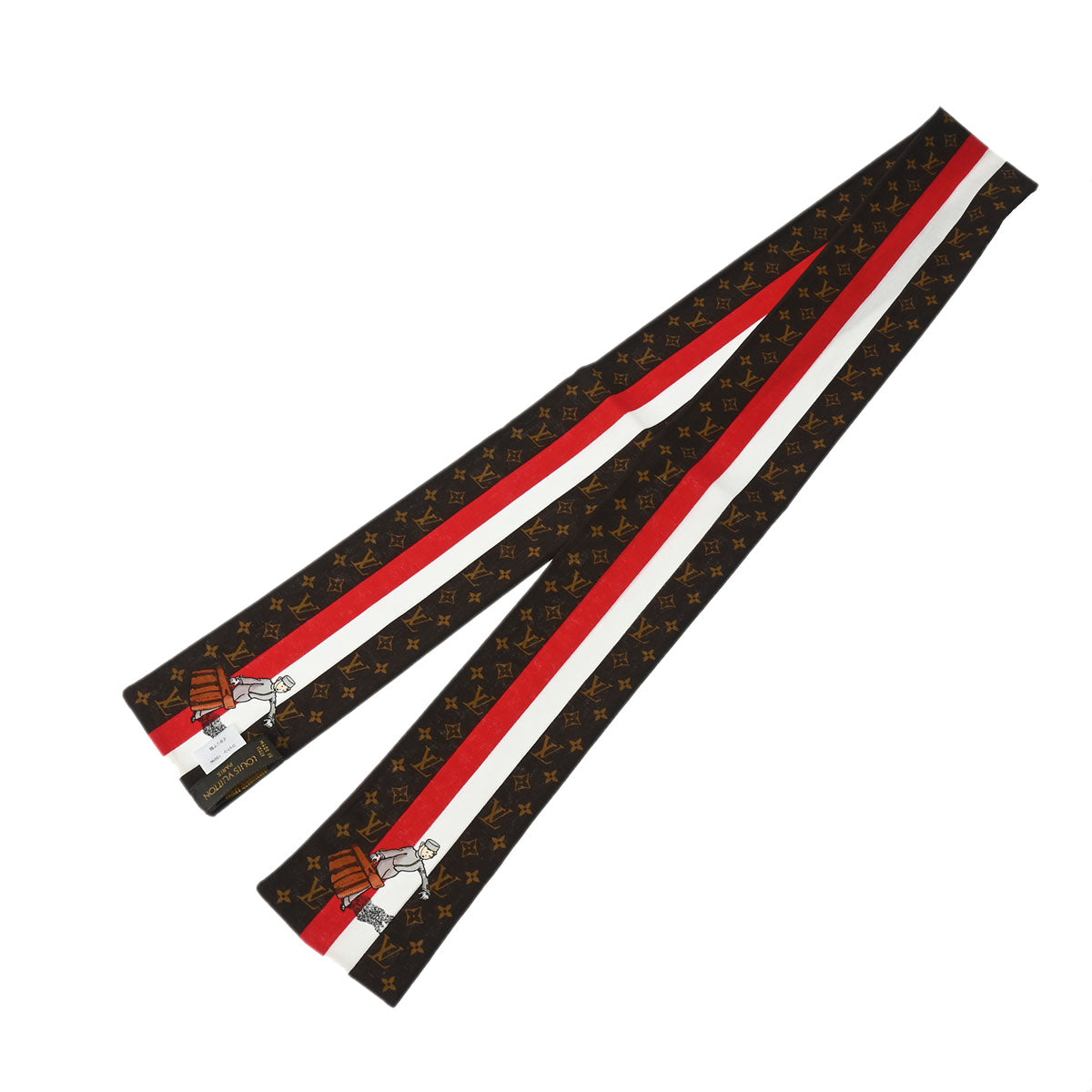 ルイヴィトンバンドー グルーム 14145 赤/白/ブラウン レディース