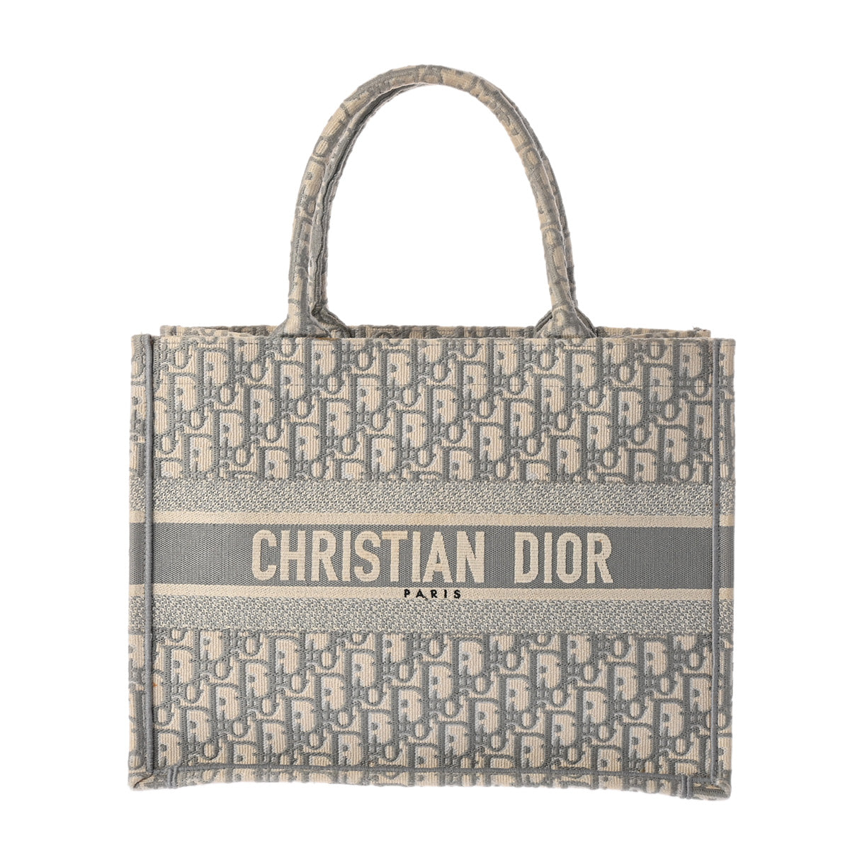 CHRISTIAN DIOR クリスチャンディオール ブックトート ミディアム オブリーク グレー M1296ZRIW レディース キャンバス  ハンドバッグ Bランク 中古 - 新作低価