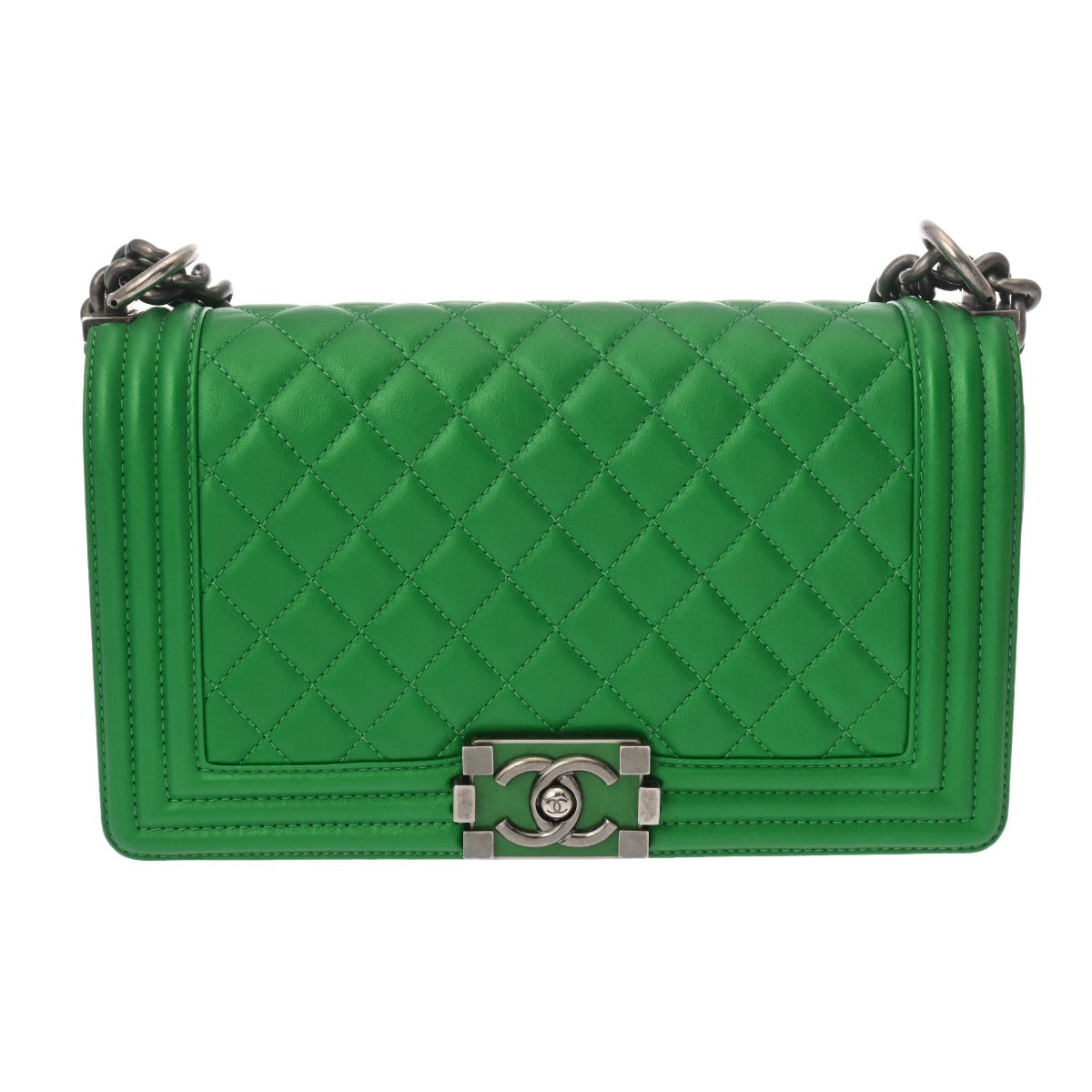 シャネル チェーンショルダー 25cm 43000 グリーン レディース
