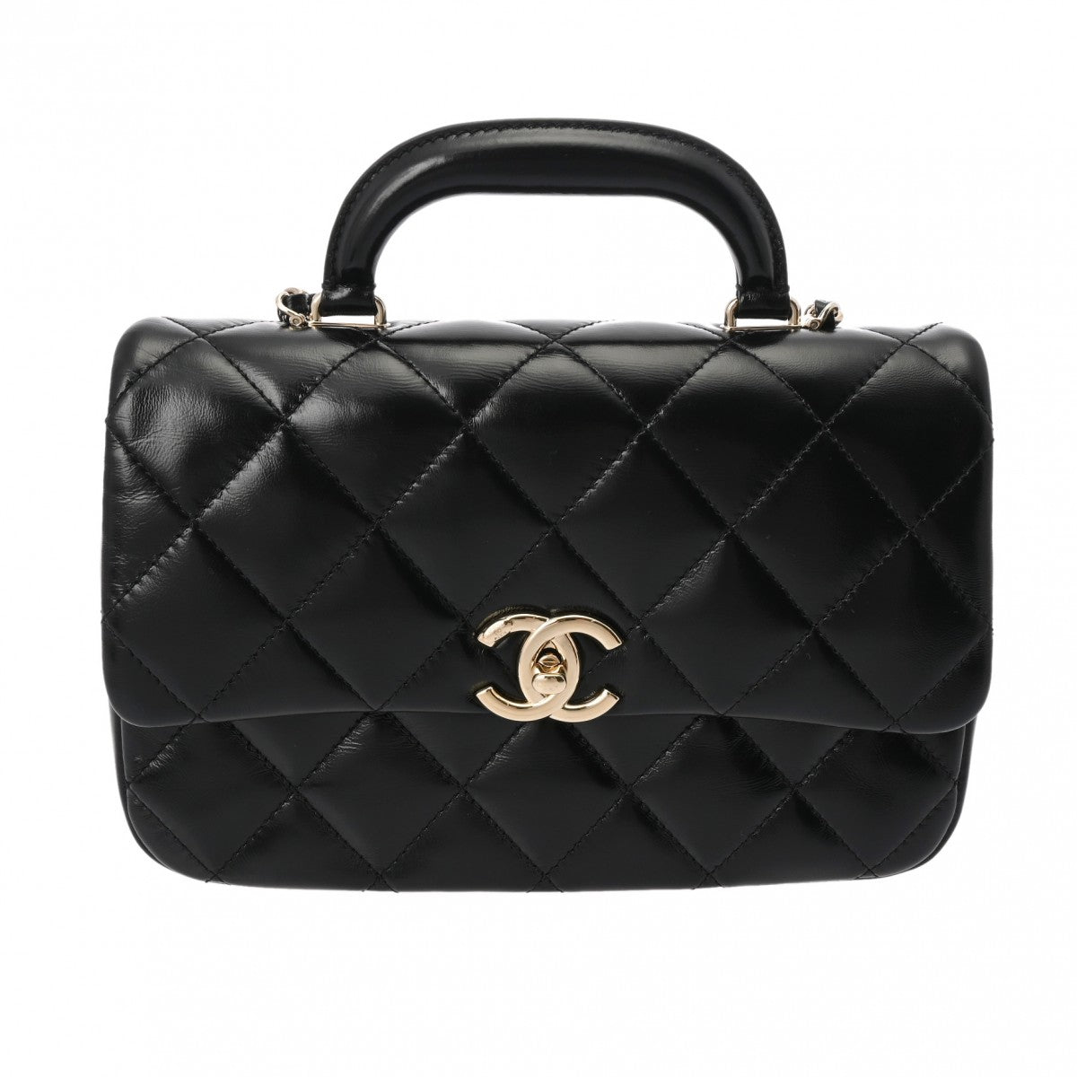 CHANEL シャネル マトラッセ シャネルトップハンドル フラップバッグ 42976 ブラック レディース