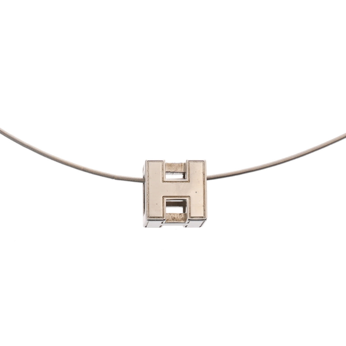 エルメスHキューブ シルバー レディース メタル ネックレス HERMES