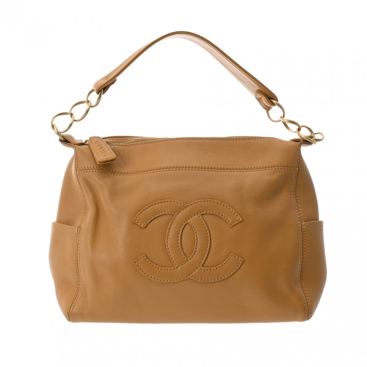 【美品】CHANEL シャネル ショルダーバッグ ココマーク レザー ベージュ CHANEL - シャネル ココマーク チェーン ショルダーバッグ レディース