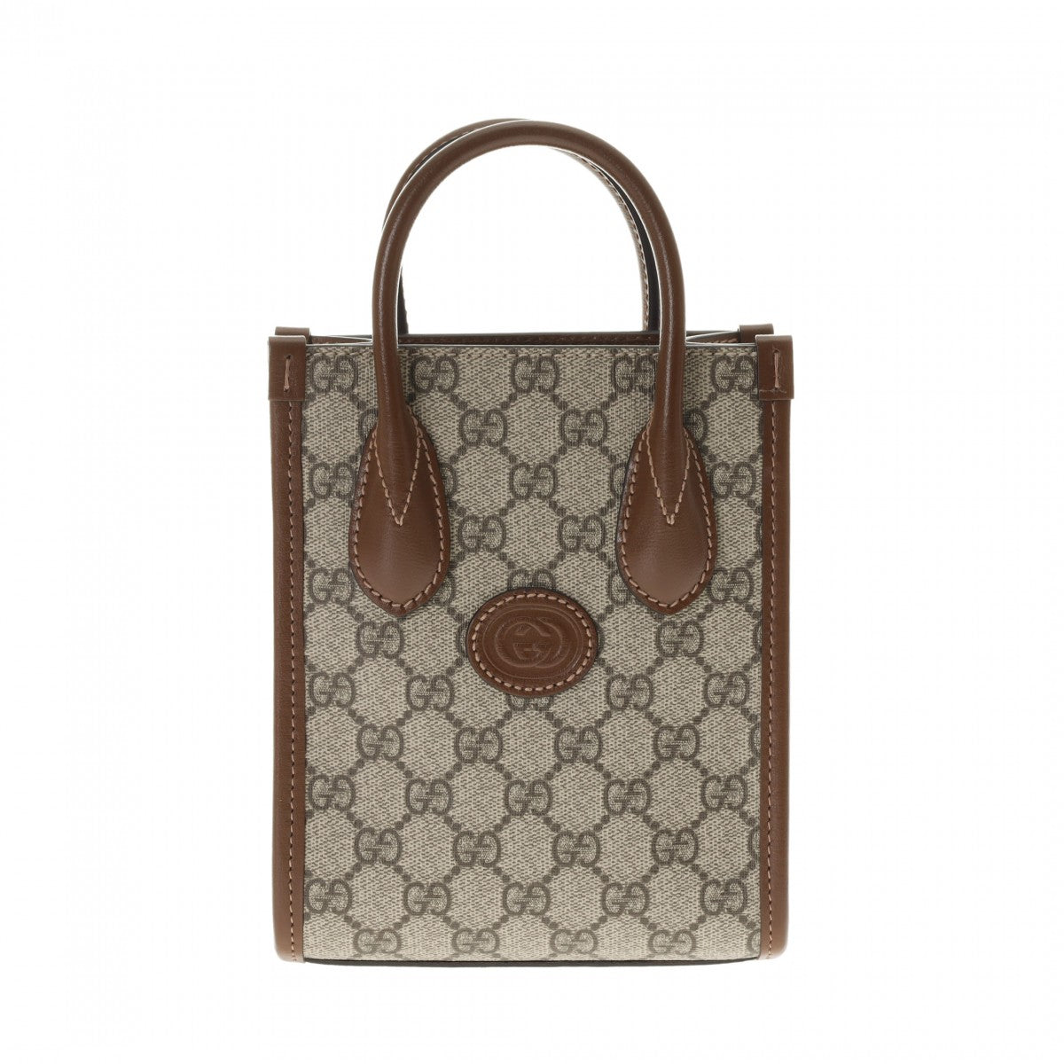 グッチインターロッキングG ミニトート 2WAY ベージュ ゴールド金具