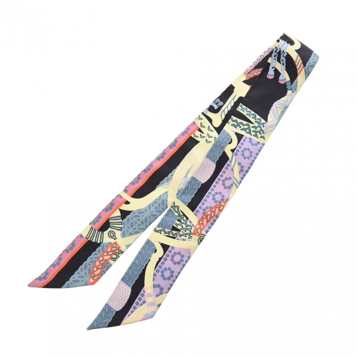 エルメスツイリー FANTAISIE DETRIERS パープル/ブラック/マルチカラー