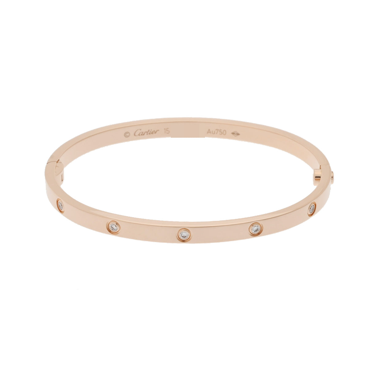 カルティエ ラブブレス SM オールダイヤ #15 レディース K18ピンク  