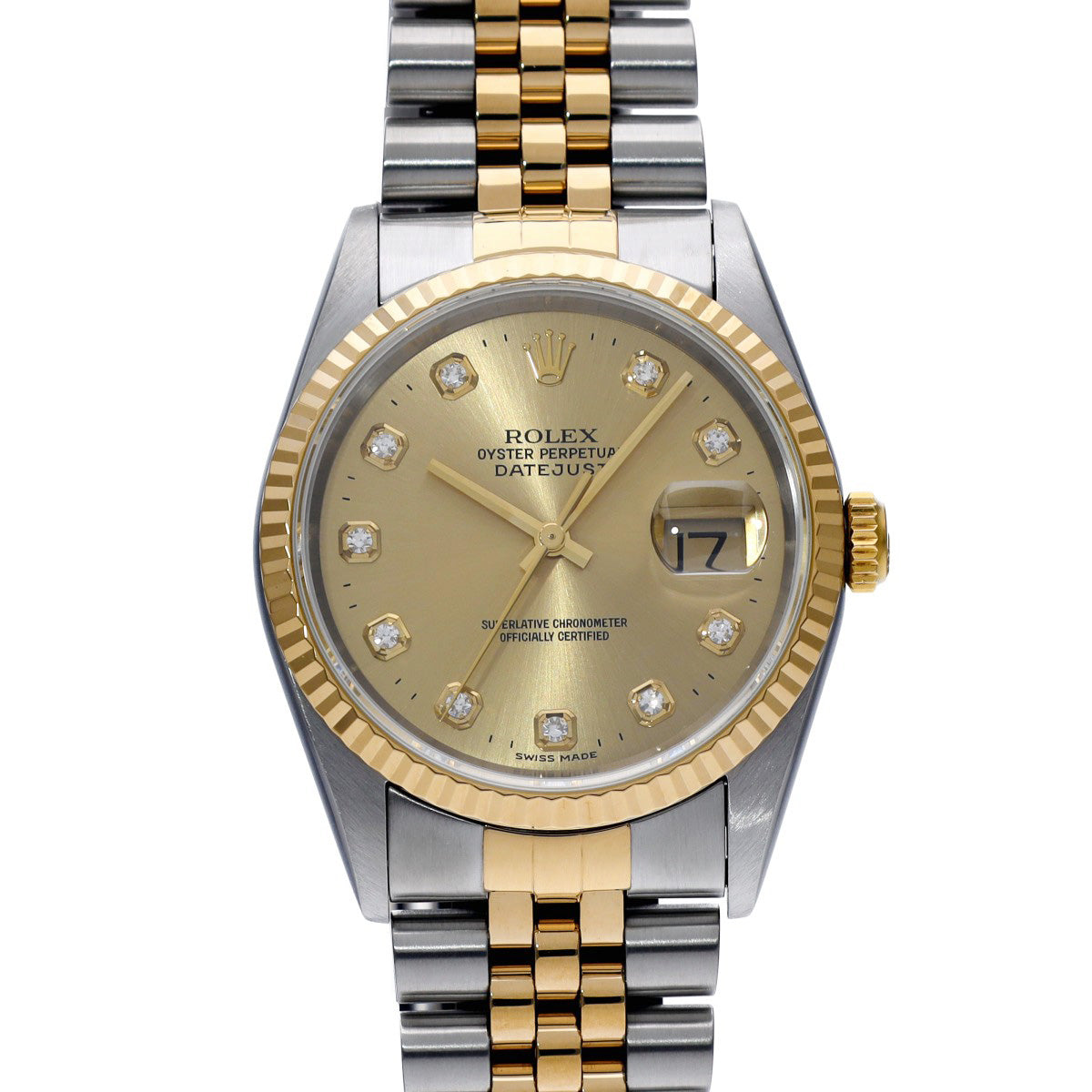 ロレックス デイトジャスト 10Pダイヤ メンズ 腕時計 16233G ROLEX