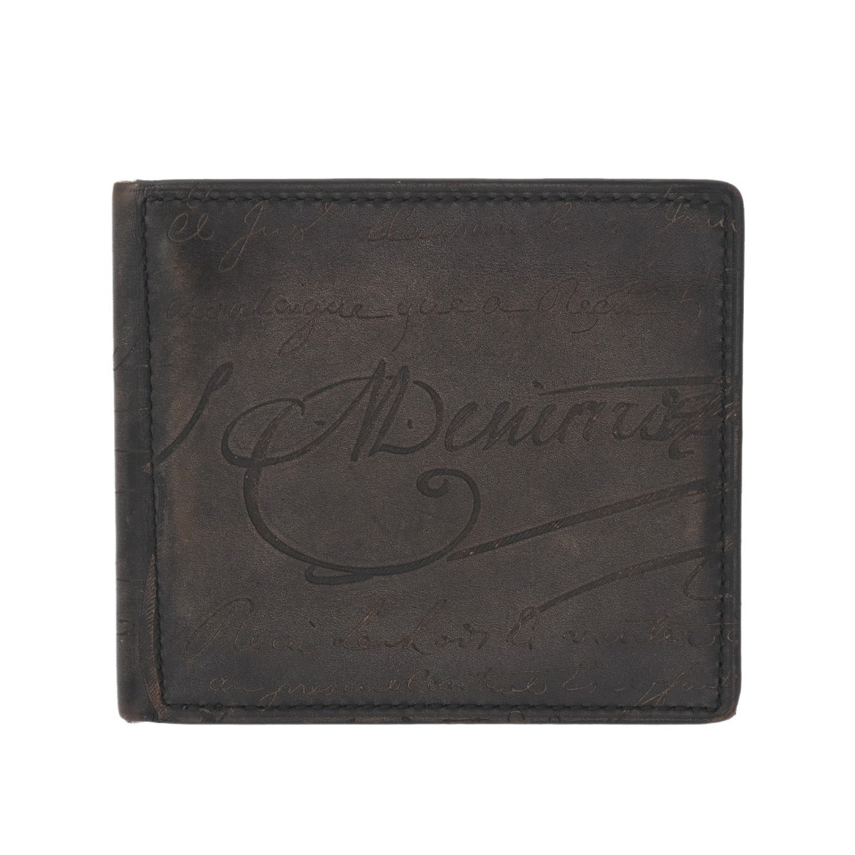 ベルルッティ カリグラフィ マネークリップ付札入れ ブラウン メンズ