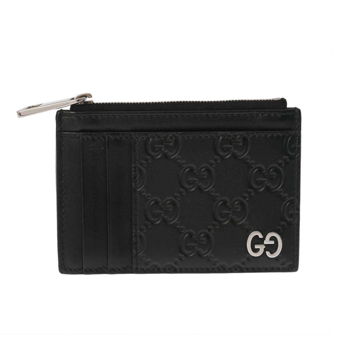 美品 GUCCI グッチシマ 597560 カードケース  パスケース GUCCI グッチ グッチシマ コインケース付きカードケース 黒 597560
