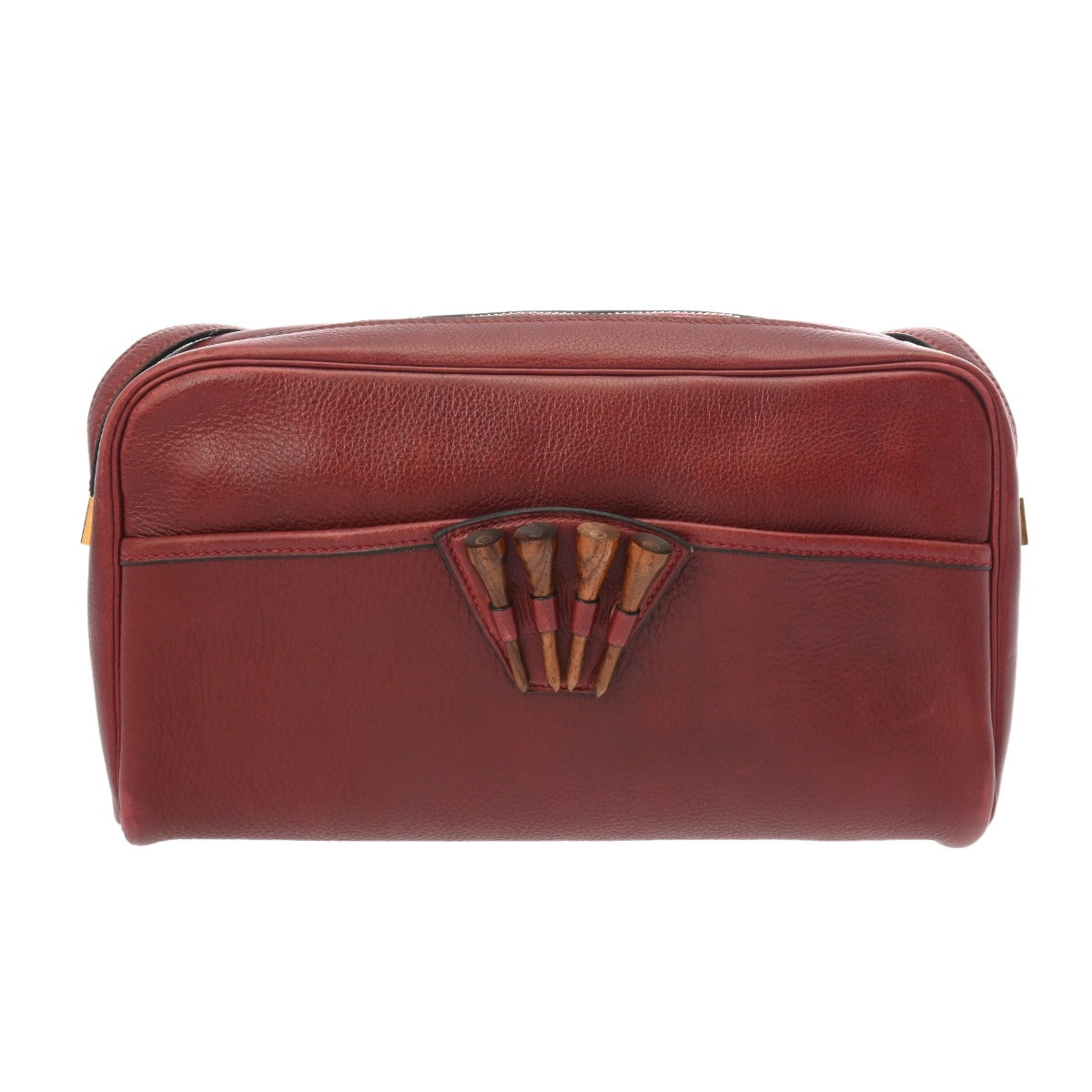 HERMES エルメス ゴルフティー ショルダーバッグ レッド系 〇M刻印