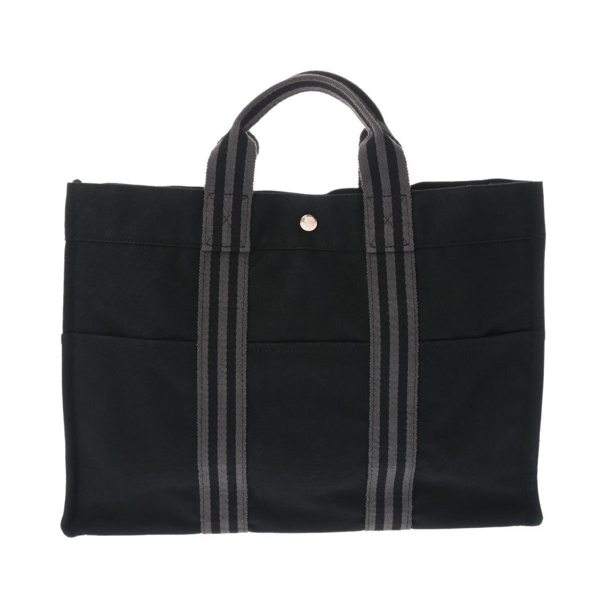 HERMES エルメス フールトゥ MM ブラック ユニセックス キャンバス HERMES エルメス フールトゥ MM ブラック ユニセックス キャンバス