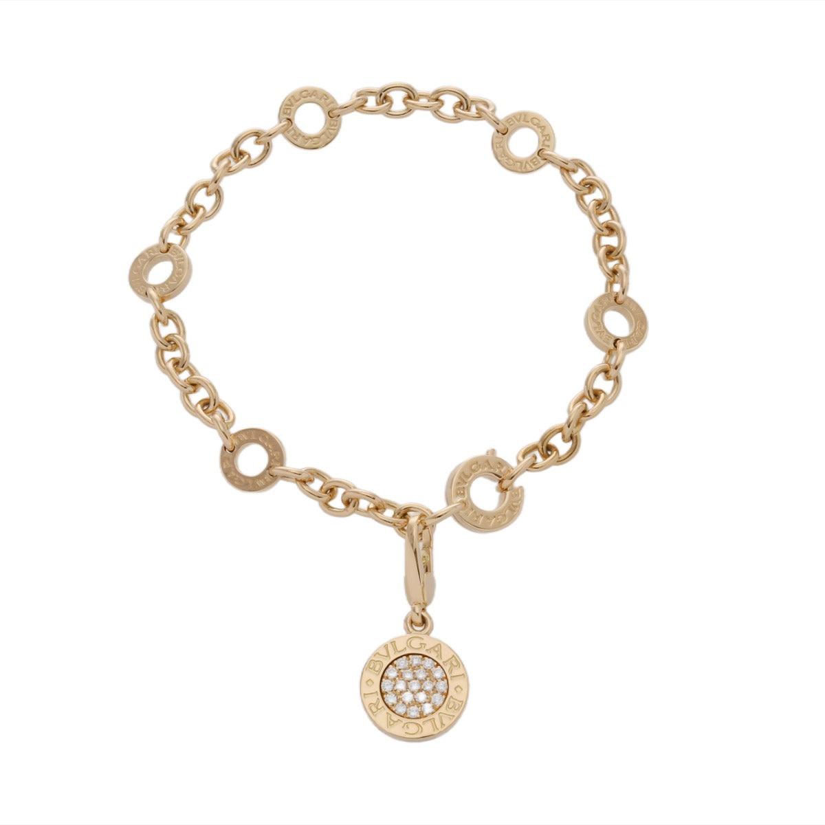 新品研磨済正規品ブルガリ BVLGARI K18ブレス ペンダント用チャーム ブルガリ ブルガリブルガリ チャームブレスレット ダイヤ ユニセックス