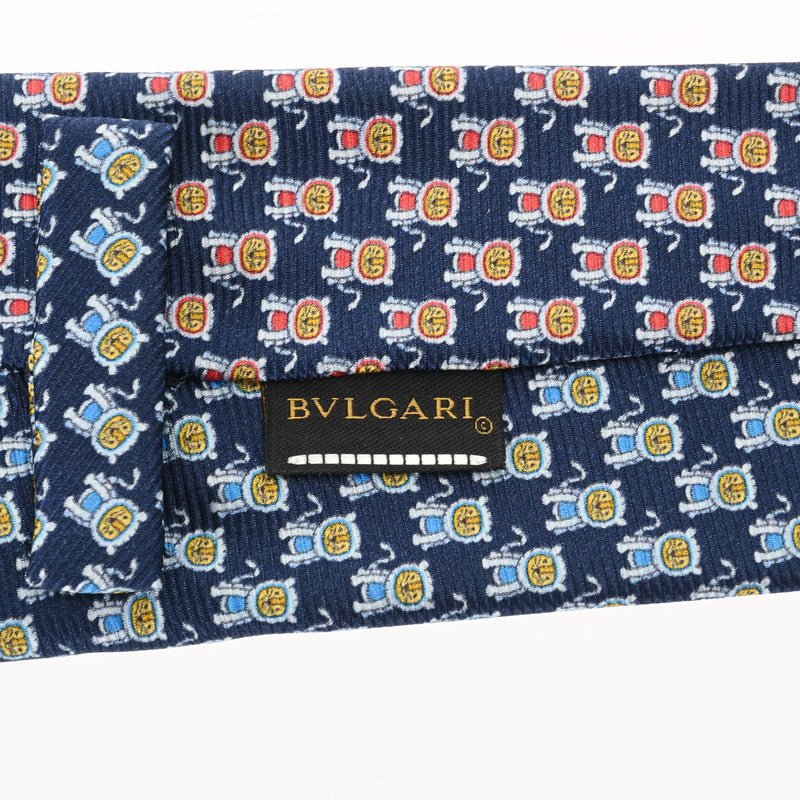 BVLGARI ブルガリ ネクタイ 紺系 - メンズ シルク100％ ネクタイ 未使用 銀蔵