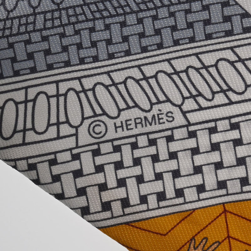 HERMES エルメス ツイリー OBJETS DE CURIOSITE グリーブルエッテ/ミエル 063757S レディース シルク100％ スカーフ 未使用 銀蔵