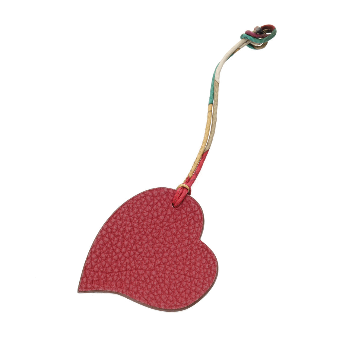 エルメスプティアッシュ ハート バッグチャーム レッド ユニセックス