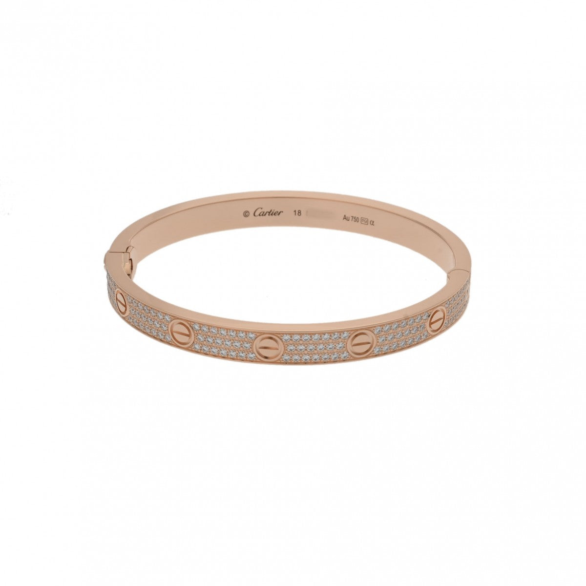 カルティエラブブレス パヴェダイヤ #18 レディース K18ピンクゴールド