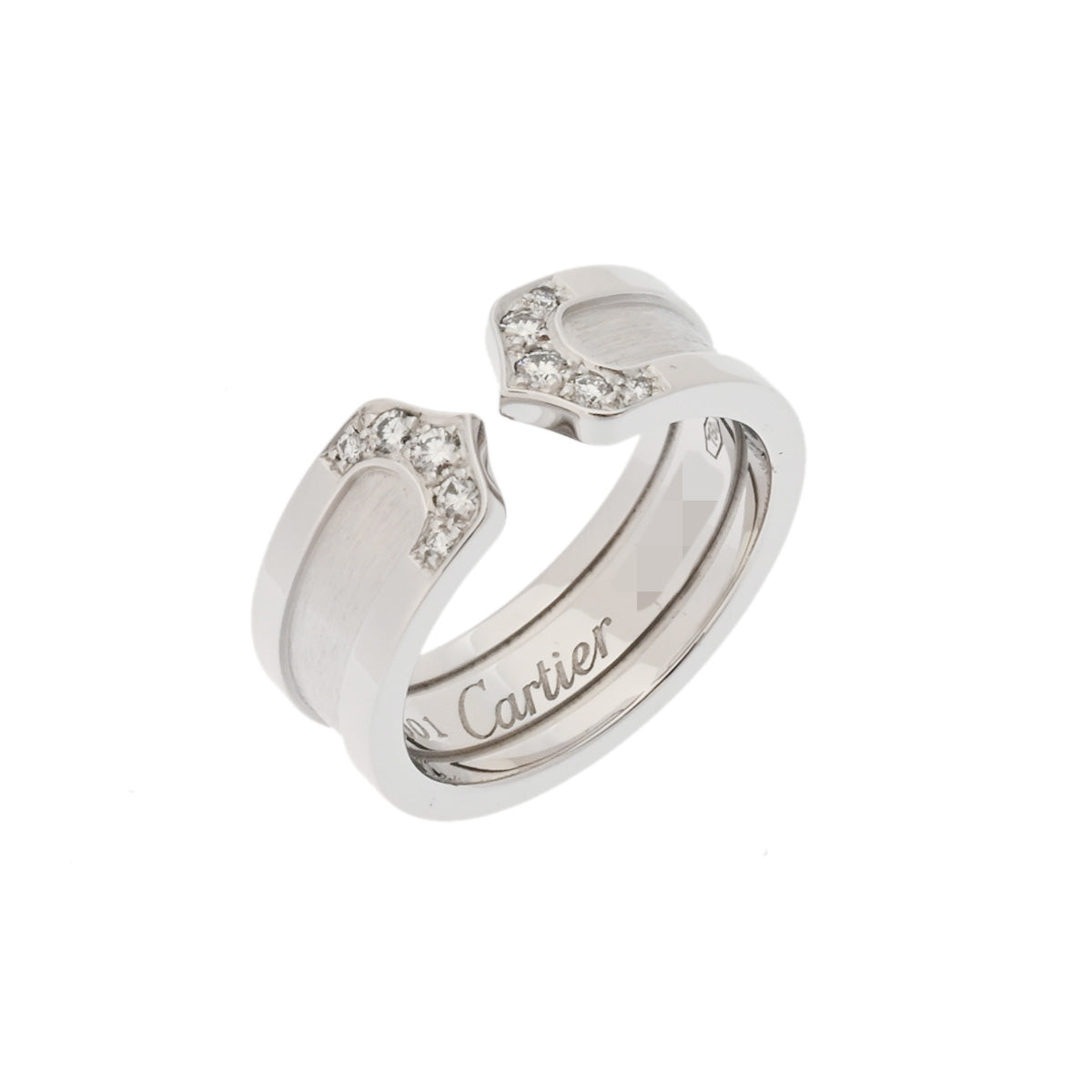 カルティエ 2Cリング ダイヤ #49 レディース K18ホワイトゴールド WG  