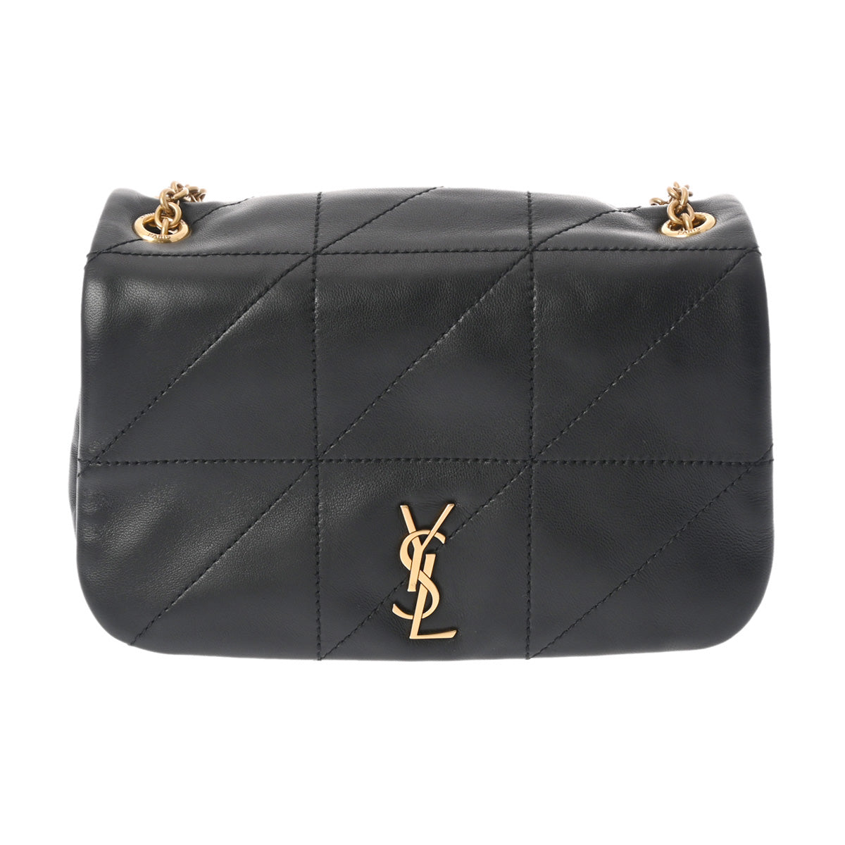 YVES SAINT LAURENT イヴサンローラン ジェイミー 4.3 ミニチェーンバッグ ブラック GP金具 レディース ラムスキン  ショルダーバッグ Aランク 中古 銀蔵