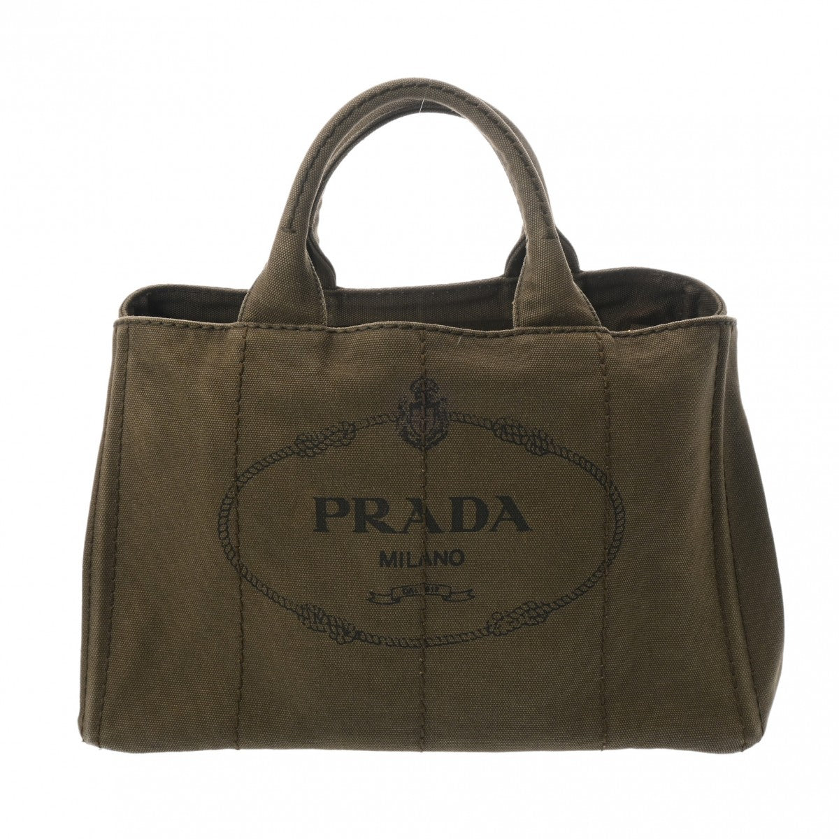 PRADA プラダ カナパ 2WAY トートバッグ カーキ 1BG642 レディース キャンバス ハンドバッグ Bランク 中古 銀蔵