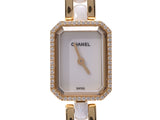 CHANEL シャネル プルミエール  H2435 レディース YG/白セラミック/ダイヤ 腕時計 クオーツ 白・ダイヤベゼル文字盤 Aランク 中古 銀蔵
