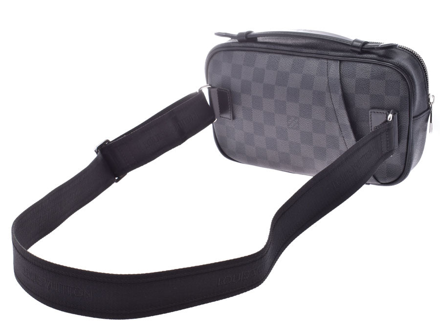 美品 ルイヴィトン ボディバッグ アンブレール N41289 ダミエグラフィット メンズ 男性 シルバー金具 LOUIS VUITTON body bag damier graphite