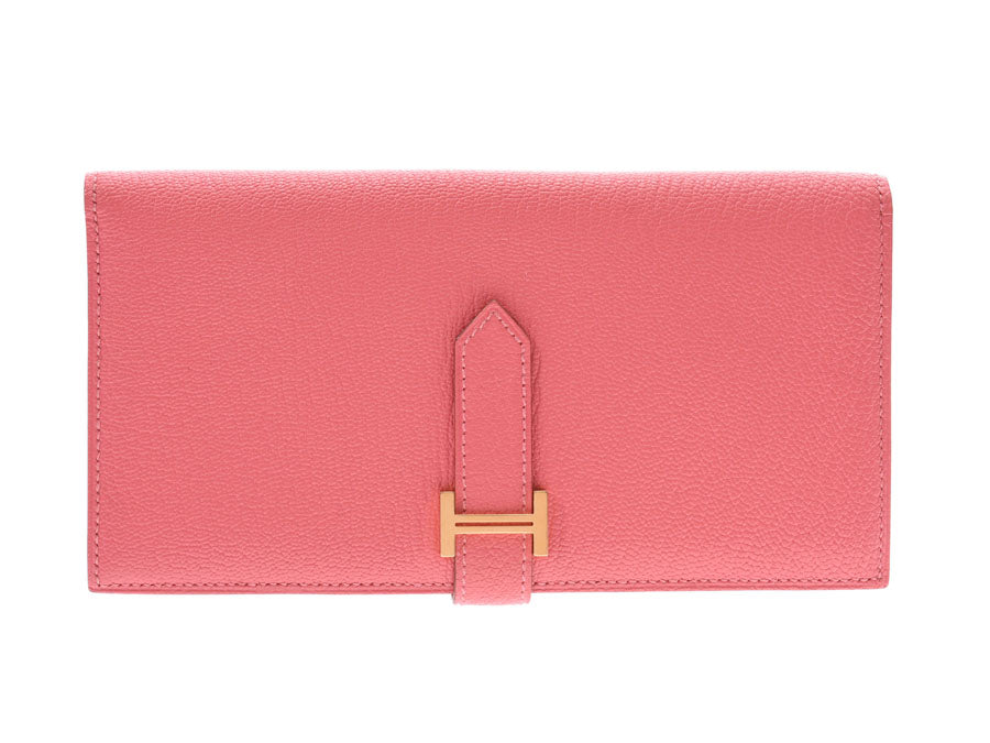 【美品】エルメス HERMES 財布　スフレ　ローズアザレ　ピンク 美品】エルメス HERMES 財布スフレローズアザレピンク