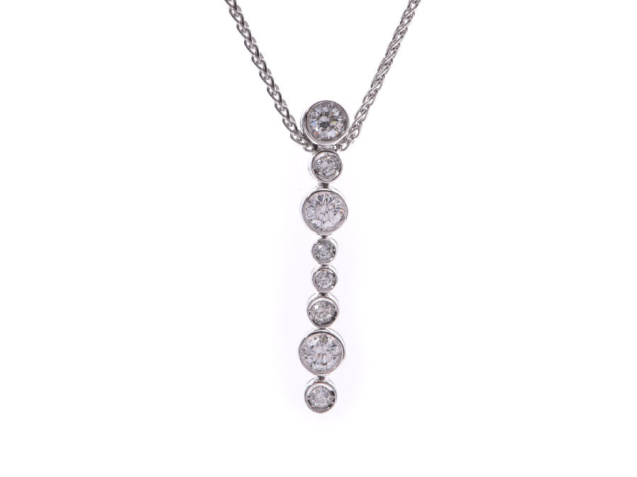 Antonini Necklace Ladies K18WG Diamond 6.8g A Rank Beauty ANTONINI