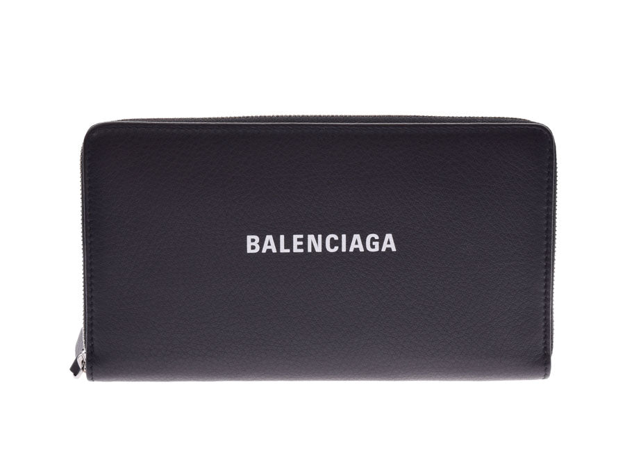 Balenciaga Every Continental Zip Around Black Ladies Men's Calf