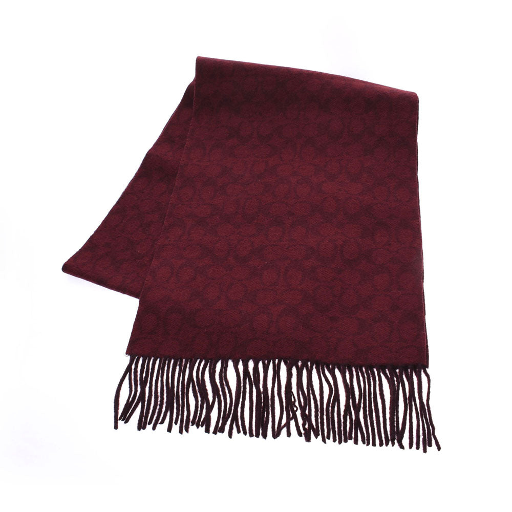 コーチシグネチャー ボルドー ユニセックス マフラー F76057 COACH