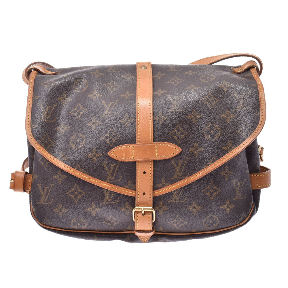 LOUIS VUITTON ルイヴィトン モノグラム ソミュール30 ブラウン M42256 