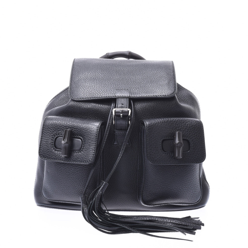 Gucci Bamboo Bag Pack Black Ladies Backpack Day Pack GUCCI Used