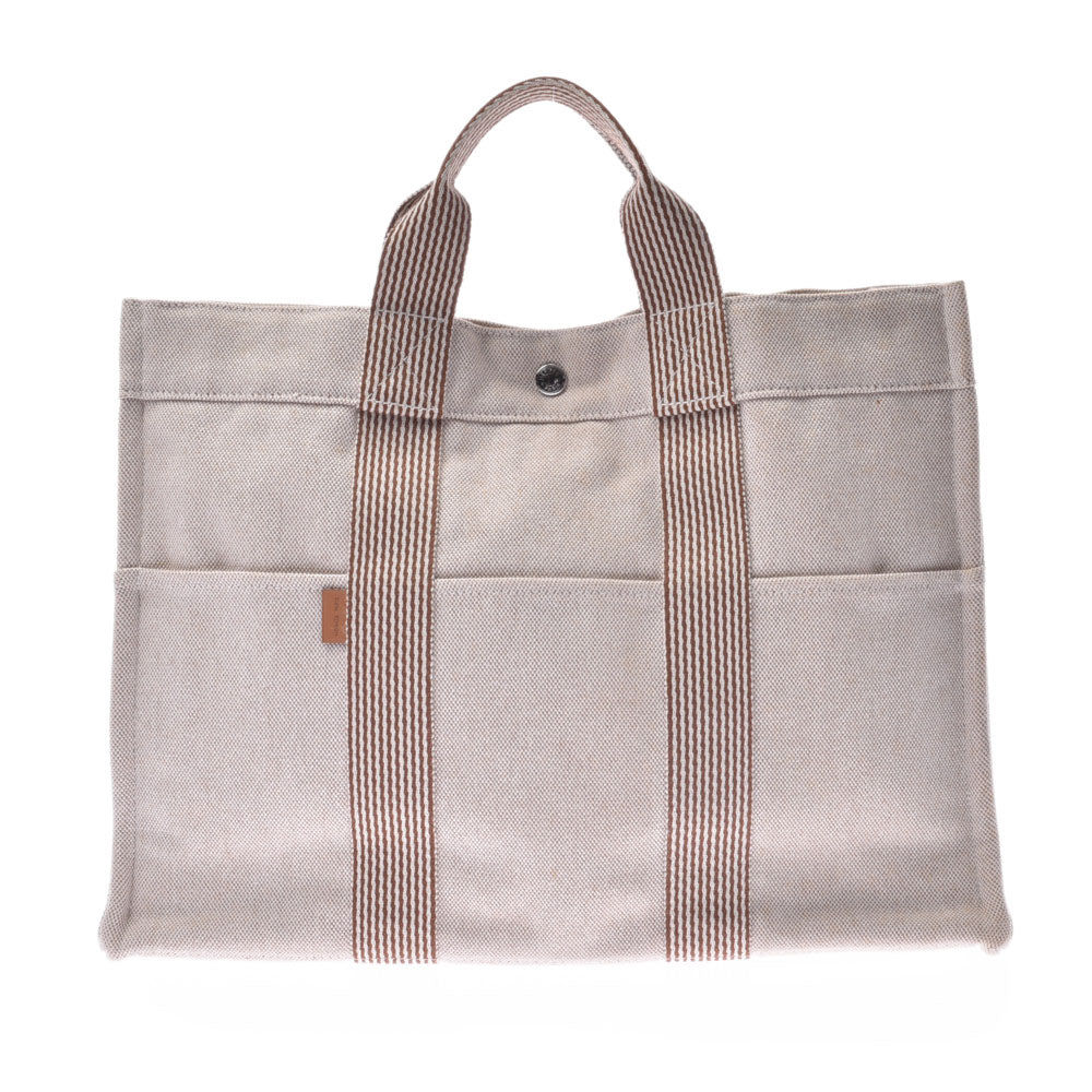 HERMES Tote Bag New fool toe MM canvas gray SilverHardware Women Used –