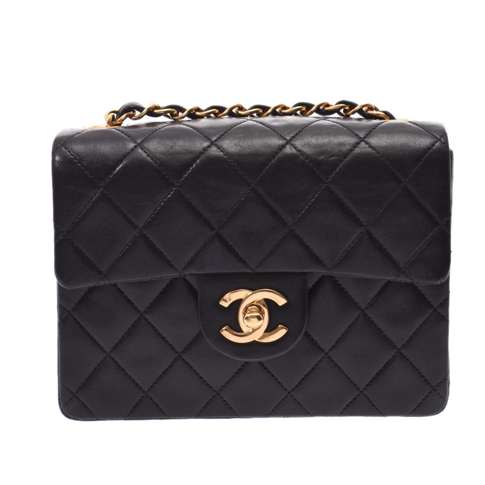 CHANEL シャネル ミニマトラッセ チェーンショルダーバッグ 黒 ゴールド金具 レディース ラムスキン ショルダーバッグ ABランク 中古 -  オンラインストアクリアランス