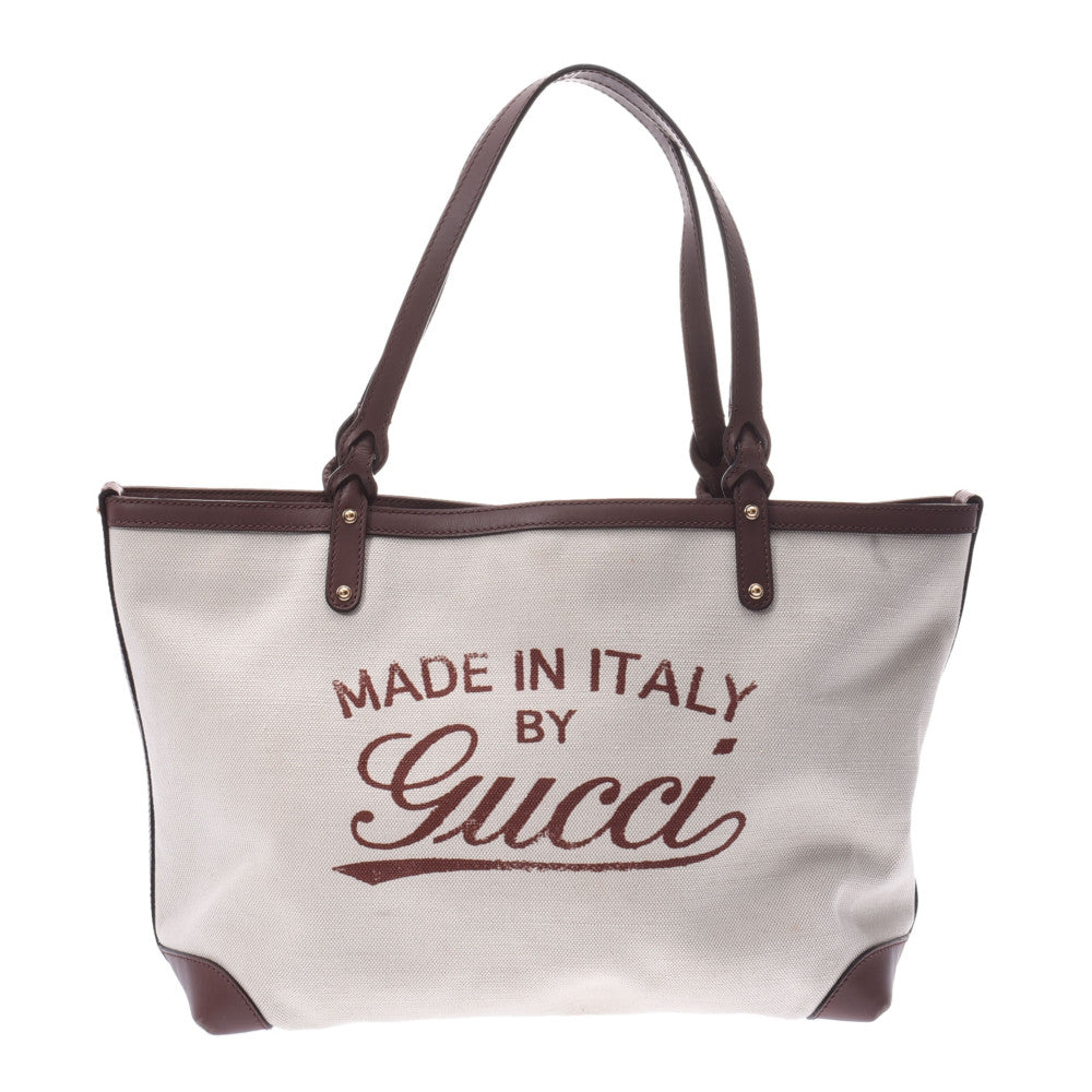 Gucci Gucci Craft Japan Limited White/Brown Unisex Tote Bag 247209 