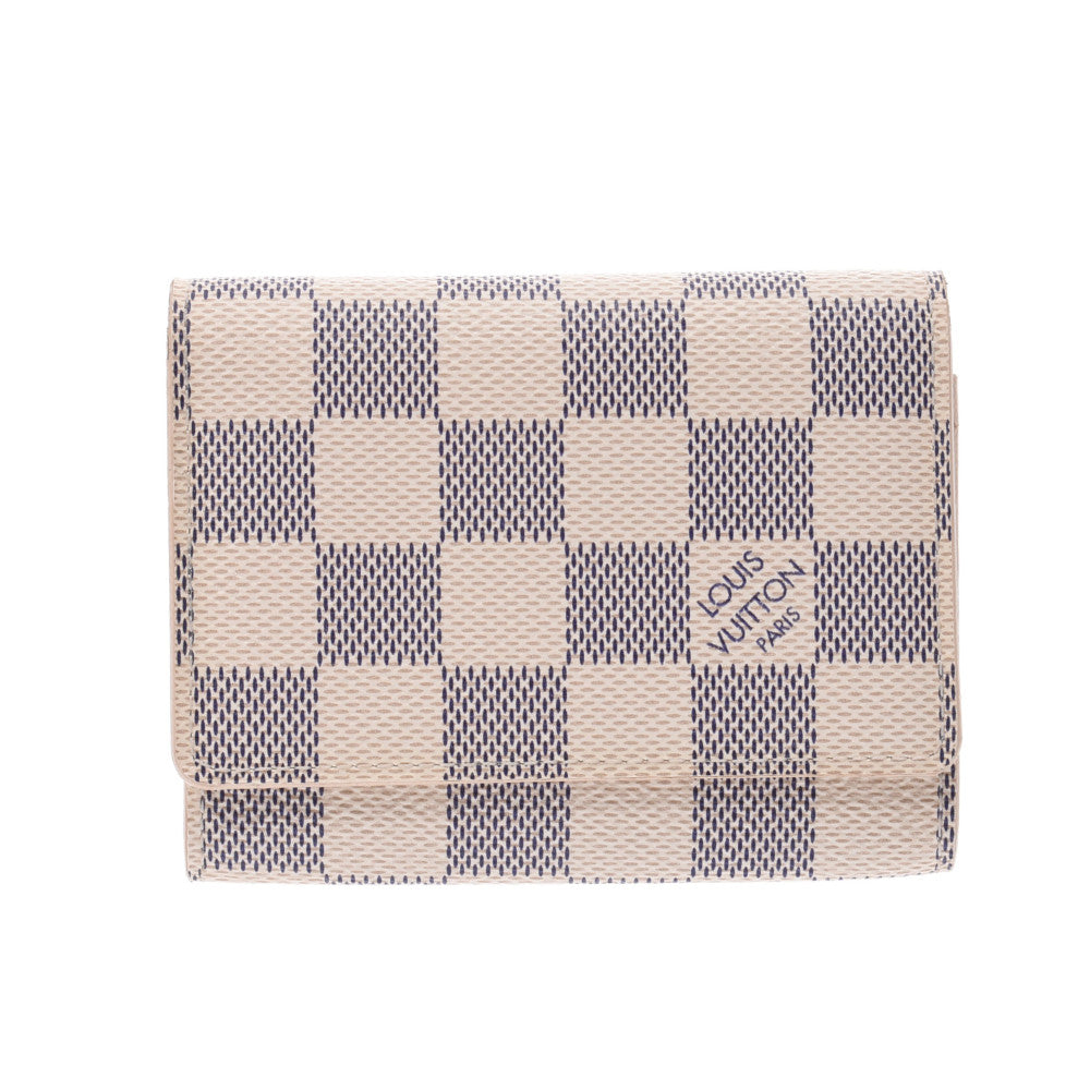 Pre-Owned Louis Vuitton Business Card Holder Amberop Cult de Visit White  Gray Damier Azur N61746 CA2162 LOUIS VUITTON Case Flap Women's Men's (Good)  