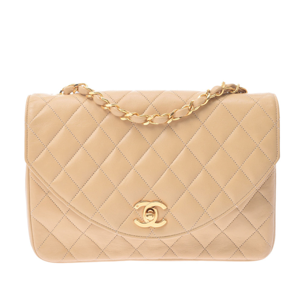 シャネル CHANEL ミニマトラッセ18 AS3456 ベージュ ゴールド金具 ラムスキン レディース ショルダーバッグ