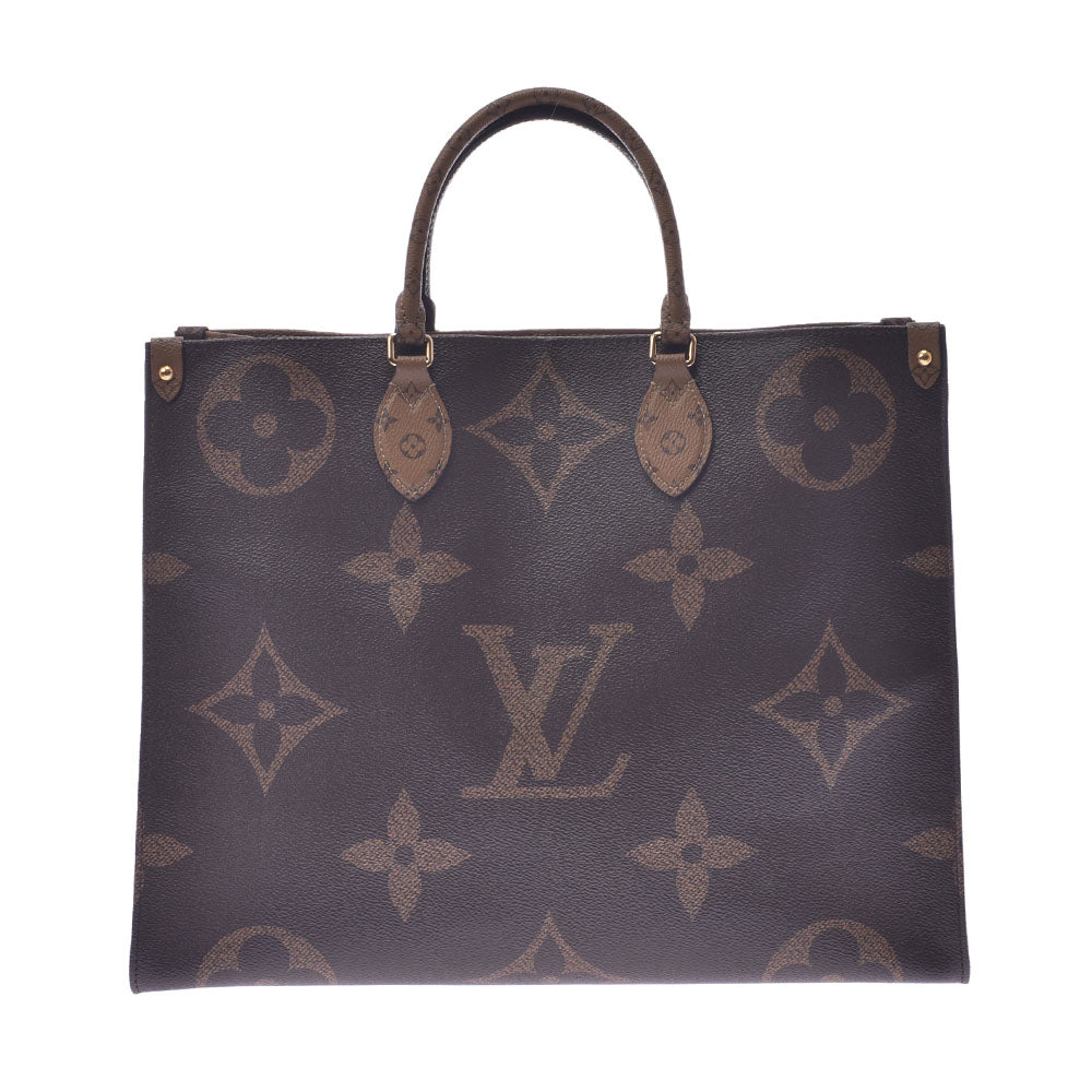 LOUIS VUITTON ルイヴィトン ジャイアントモノグラム オンザゴーGM リバース ブラウン M45320 ユニセックス モノグラムリバースキャンバス  2WAYバッグ 新同 中古 - 大人気大得価