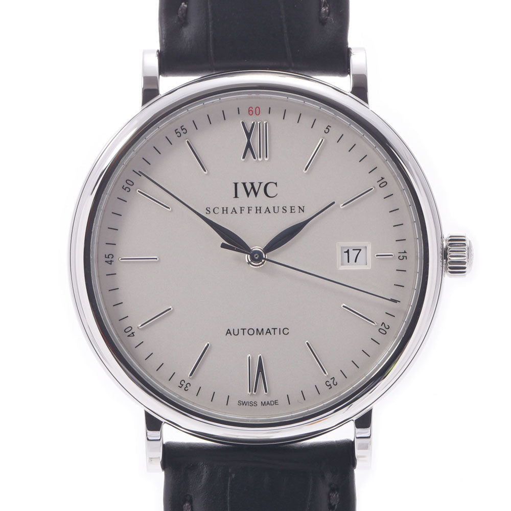 IWC SCHAFFHAUSEN アイダブリューシー シャフハウゼン ポートフィノ IW356501 メンズ SS/革 腕時計 自動巻き 白文字盤  Aランク 中古 - オンライン販売店