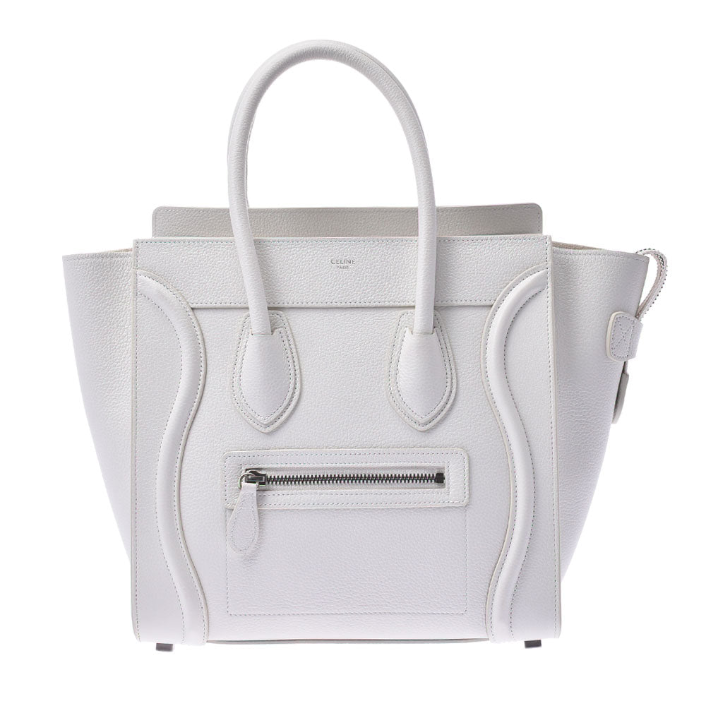 Celine Luggage Micro Shopper White Ladies Handbag CELINE Used