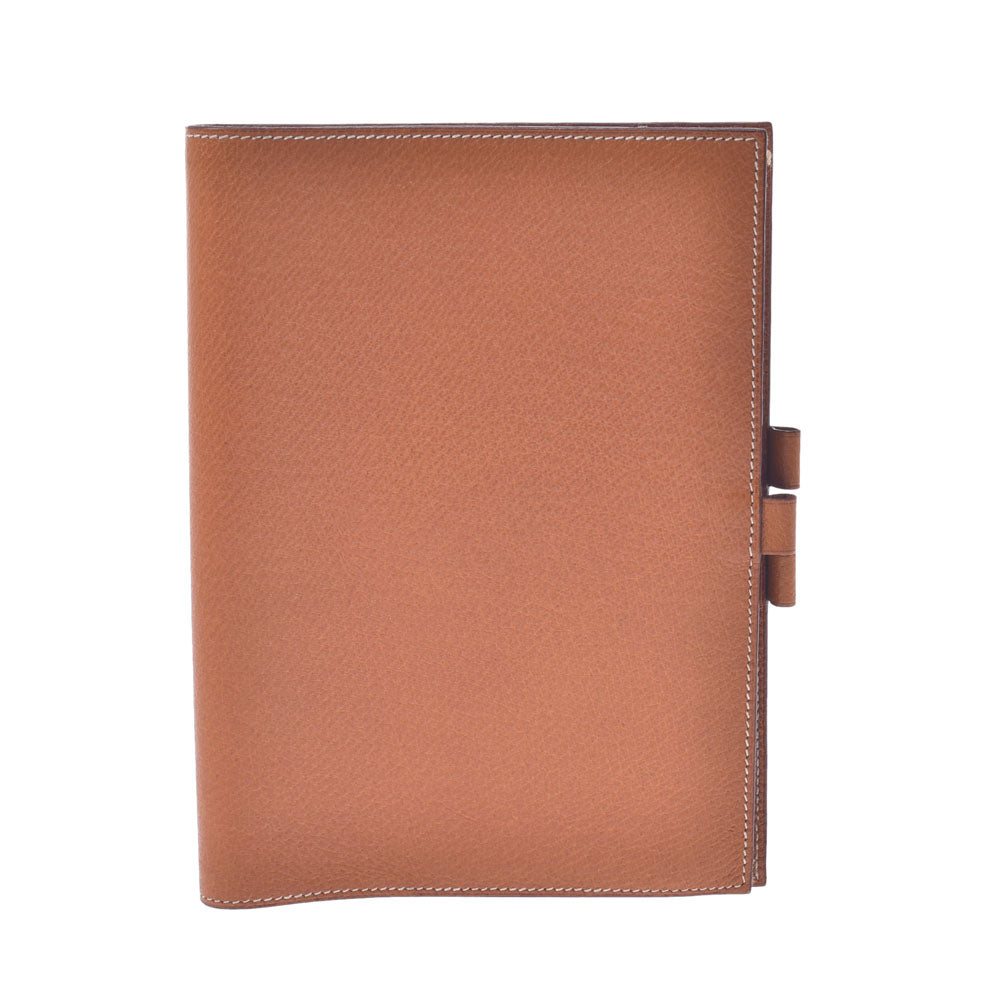 Hermes Agenda Gold E Engraved (circa 2001) Engraved Unisex Pocketbook