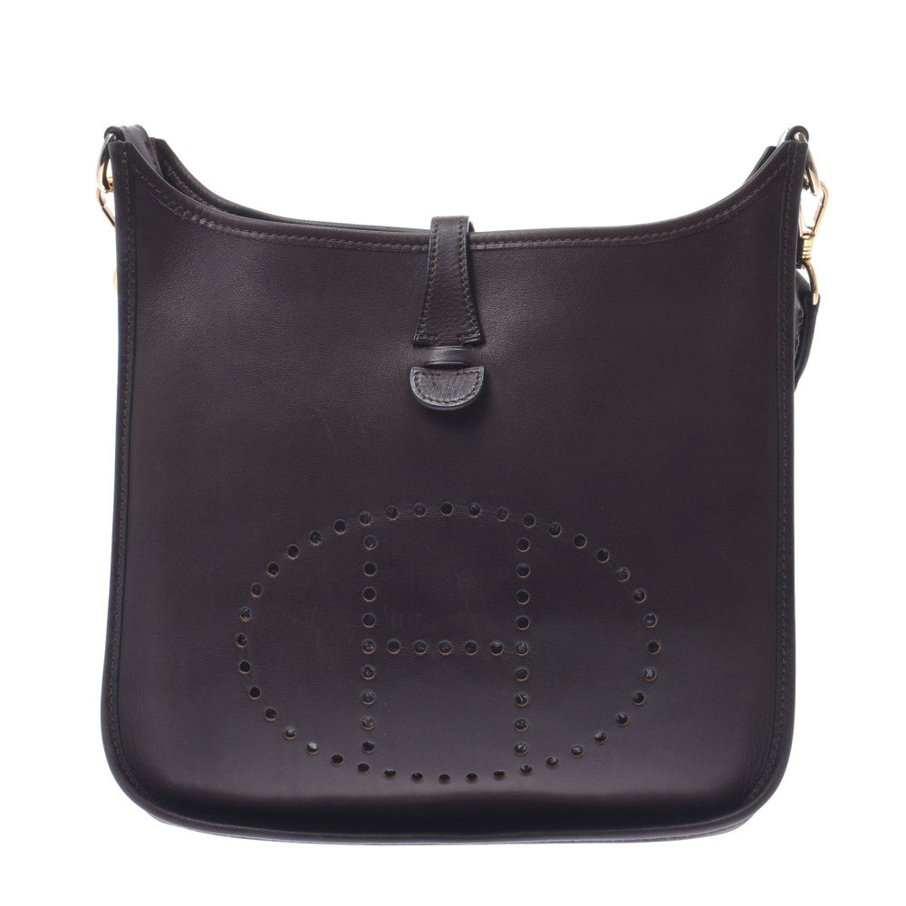 HERMES エルメス エヴリン PM 旧金具 ブラウン シルバー金具 □G刻印 