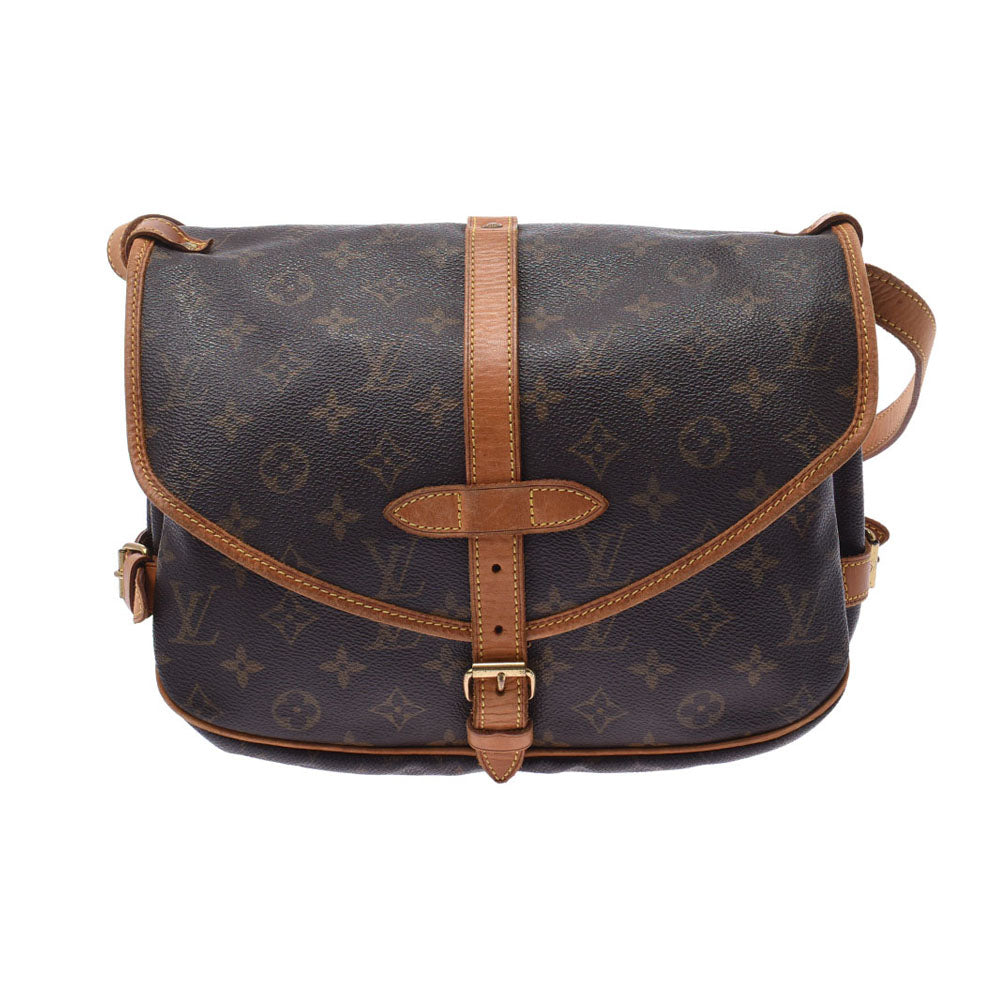 LOUIS VUITTON ルイヴィトン モノグラム ソミュール 30 ブラウン M42256 ユニセックス モノグラムキャンバス ショルダーバッグ  Bランク 中古 - 新作/公式