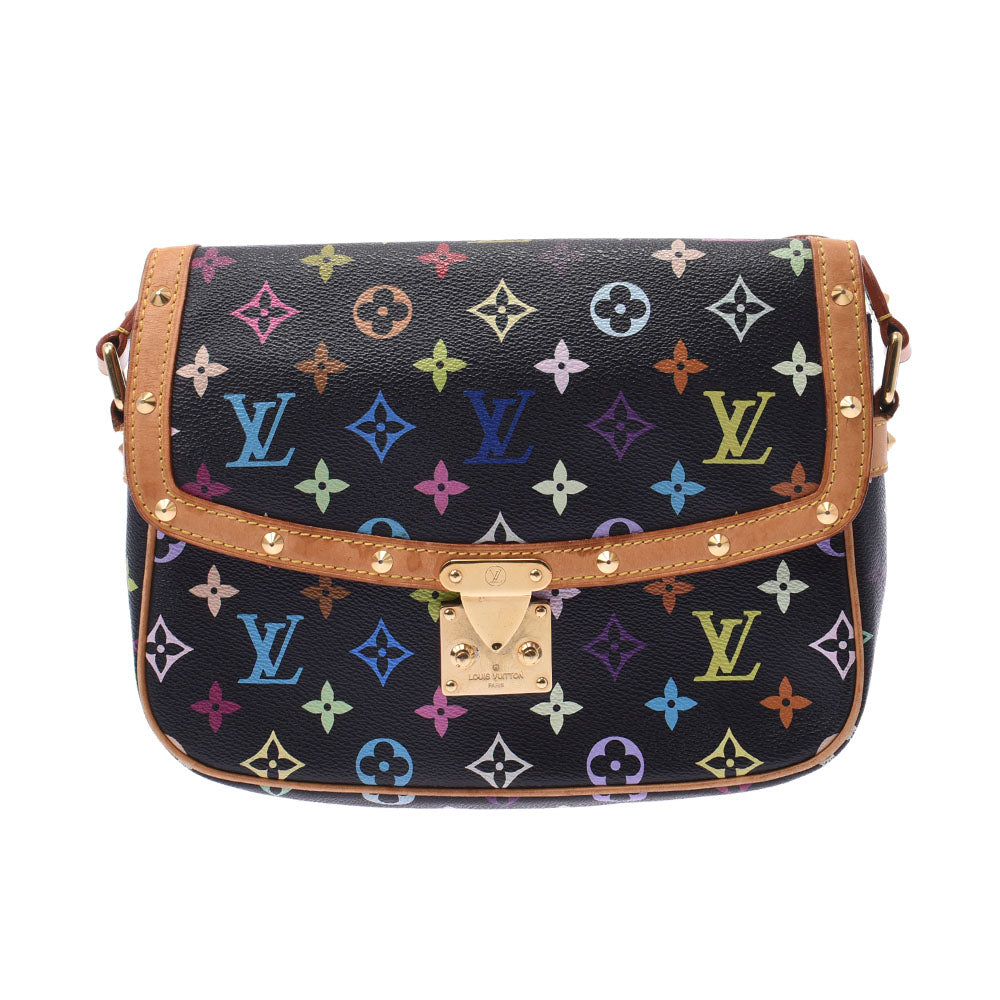 Louis Vuitton Sologne Handbag Monogram Multicolor Black 22126964