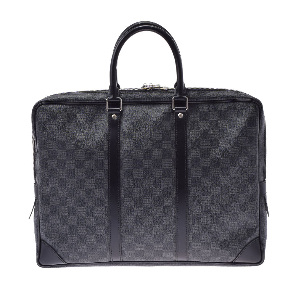 LOUIS VUITTON ルイヴィトン ダミエ グラフィット ポルトドキュマン・ヴォワヤージュ 黒 N41125 メンズ ダミエグラフィットキャンバス  ビジネスバッグ Bランク 中古 - 2025お買い得